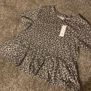 Leopard Peplum Top